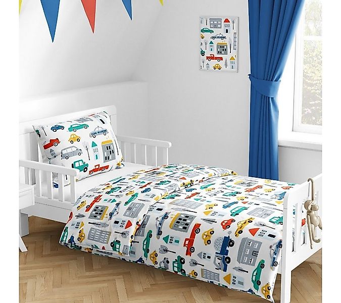 MTOnlinehandel Babybettwäsche Auto Fahrzeuge Baustelle Polizei 100x135 + 40 günstig online kaufen