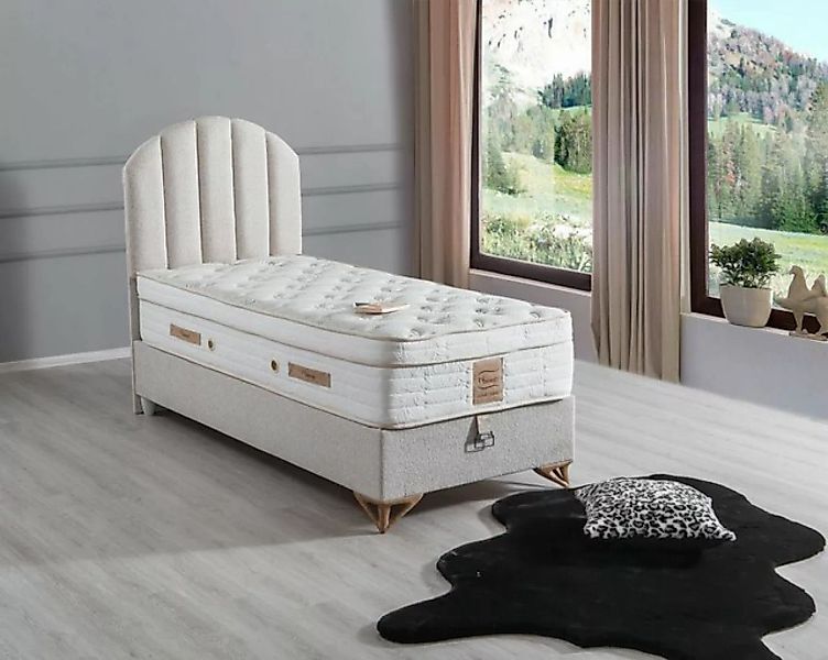 Villa Möbel Polsterbett LORA (Bett Set, Bettset), Bettkasten mit XXL Staura günstig online kaufen