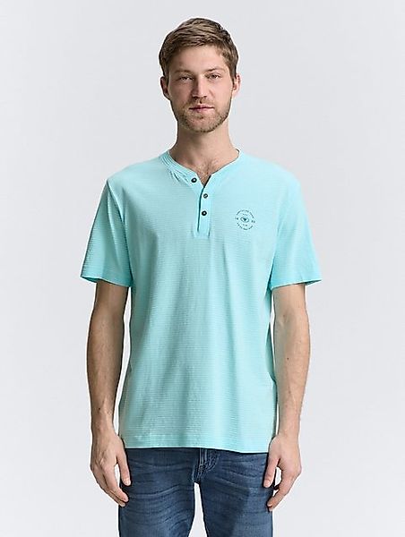 TOM TAILOR T-Shirt Henley T-Shirt mit Logo-Print günstig online kaufen