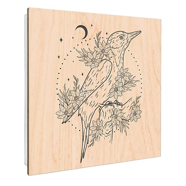 Banjado Schlüsselkasten mit Holzfront 30x30cm Weiß Scharnier Links 50 Haken günstig online kaufen
