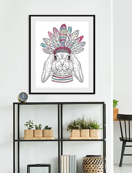 queence Bild »Indiana Bunny« Federn   Hase   Hasen   Haustiere   Kunst 1 St günstig online kaufen