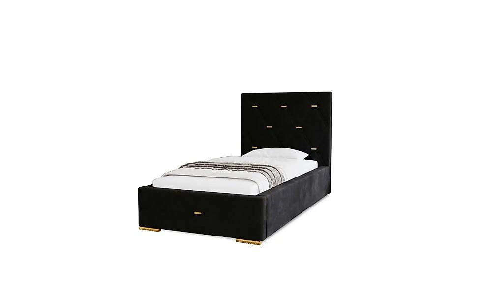 Polsterbett mit Stauraum  Gwithian ¦ schwarz ¦ Maße (cm): B: 95 H: 100 Bett günstig online kaufen