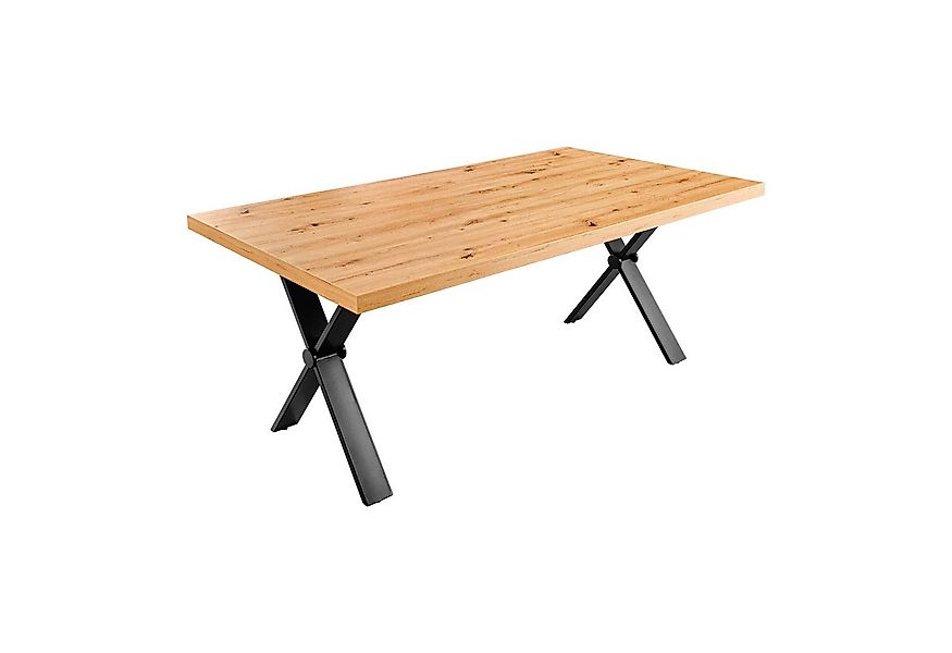 riess-ambiente Esstisch LOFT 160cm natur / schwarz · Tischplatte in Eichen- günstig online kaufen