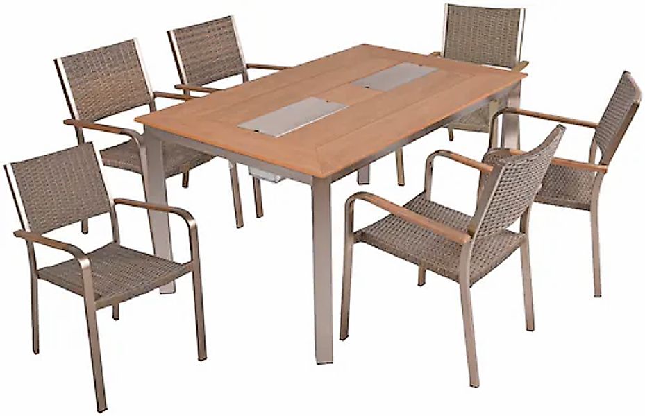 Garden Pleasure Garten-Essgruppe »FLORENCE« 7 Stk. tlg. mit platzsparenden günstig online kaufen