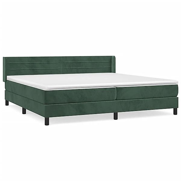 vidaXL Boxspringbett mit Matratze Dunkelgrün 200x200 cm Samt1394170 günstig online kaufen