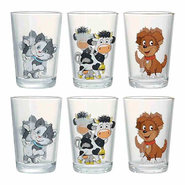 Ritzenhoff & Breker Kinderbecher "Kindergläser Hoftiere 205 ml 6er Set bunt günstig online kaufen