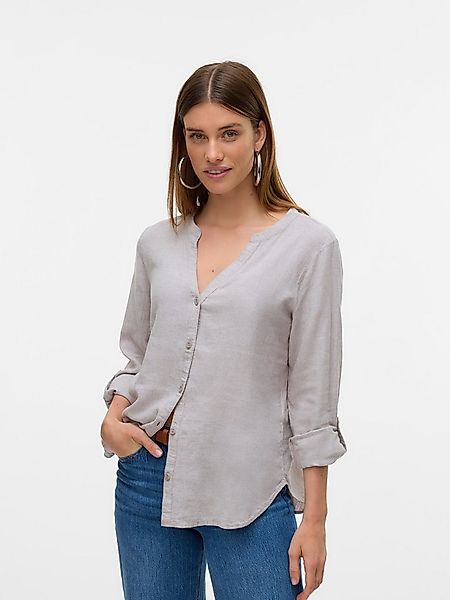 Vero Moda Langarmbluse VMLINN LS V-NECK SHIRT WVN NOOS günstig online kaufen
