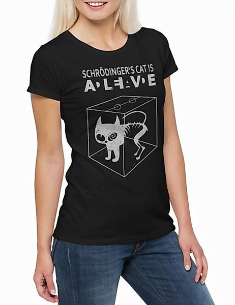 Urban Backwoods Print-Shirt Schrödinger's Cat Is Alive Dead II Damen T-Shir günstig online kaufen