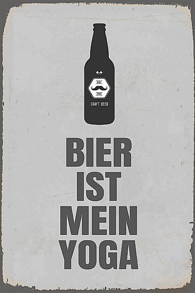 queence Metallbild "Bier Yoga Spruch Stahlschild Blechschild", (1 St.), 20x günstig online kaufen