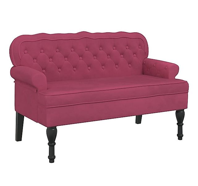 vidaXL Sitzbank Sitzbank mit Rückenlehne Weinrot 119,5x64,5x75 cm Samt günstig online kaufen