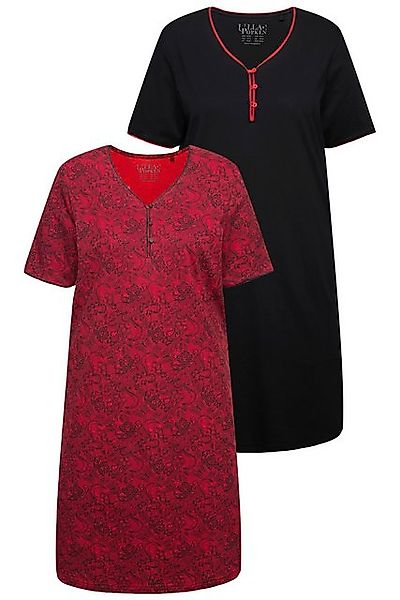 Ulla Popken Bigshirt Bigshirt 2er-Pack Zierkanten Halbarm günstig online kaufen