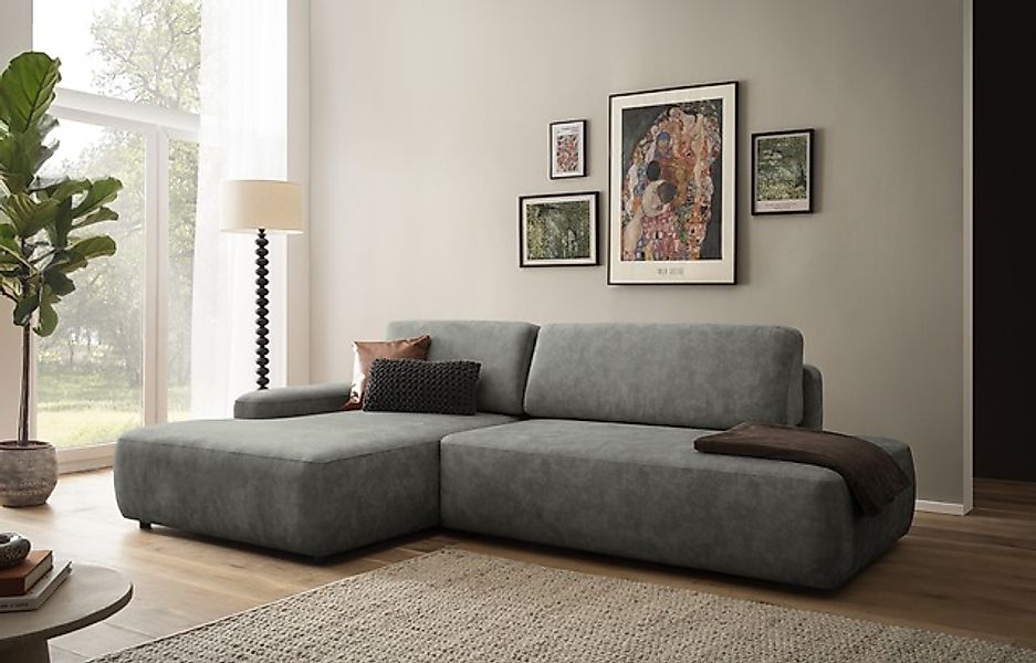 Home affaire Ecksofa »TORGE, Schlafsofa Cord, Samtvelours u. Strukur fein, günstig online kaufen