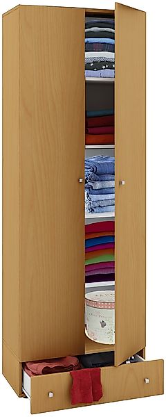 VCM Kleiderschrank "VCM Holz Kleiderschrank  5 Fächer mit Schublade  2 Dreh günstig online kaufen