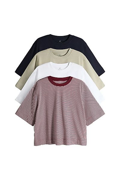 The Set T-Shirt The Set Relaxed Fit Kurzarm-T-Shirt, 4er-Pack (4-tlg) günstig online kaufen