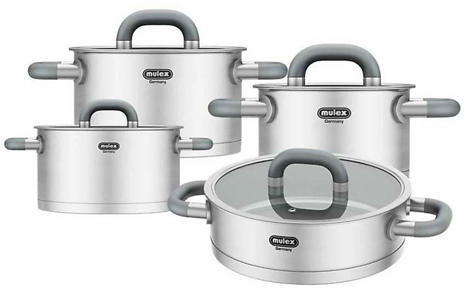 Mulex Topf-Set "LUGANO" Set, 8 Stk. tlg. Edelstahl 18/10 günstig online kaufen