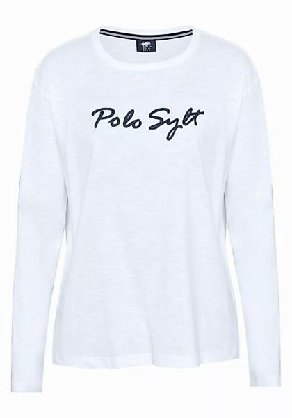 Polo Sylt Langarmshirt mit gesticktem Logo-Schriftzug günstig online kaufen