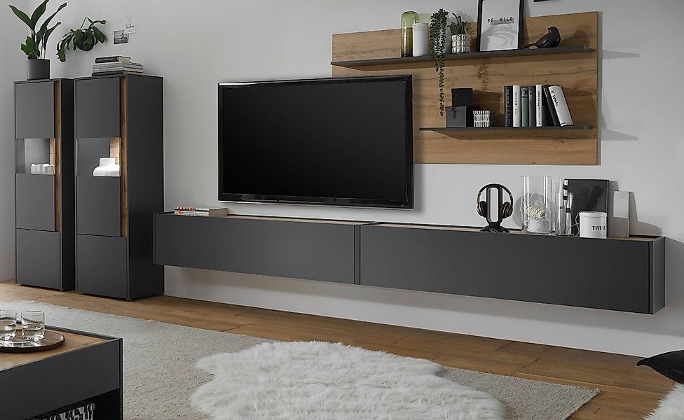 Furn.Design Wohnwand Center, (in grau und günstig online kaufen