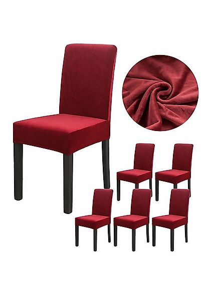 Vivi Idee Stuhlbezug Samt Stuhlhussen 4/6er Set Spannbezug für Esszimmerstü günstig online kaufen