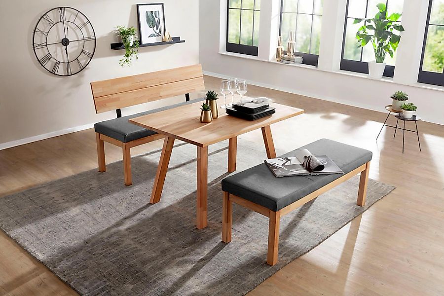 massivline&more Essgruppe "Roberto" 3 Stk. tlg. Tisch-Platte massiv keilver günstig online kaufen