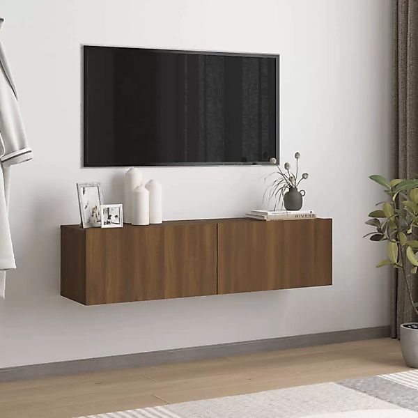 Vidaxl Tv-wandschrank Braun Eichen-optik 120x30x30 Cm Holzwerkstoff günstig online kaufen