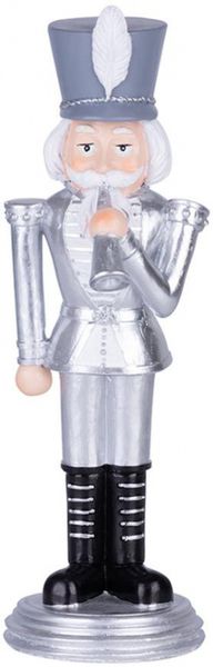 PROREGAL® Dekofigur Nussknacker Figur MagicHome silber/weiß günstig online kaufen