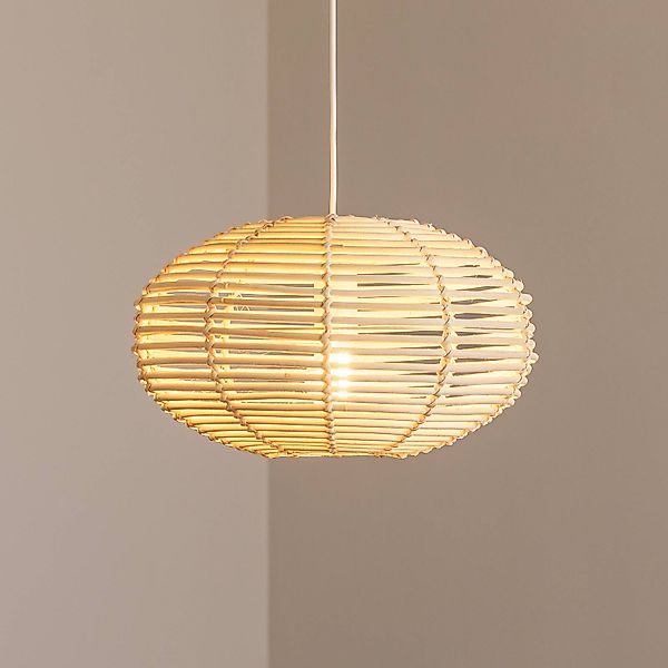 Hängeleuchte RATTAN, Ø 40 cm, naturbraun, Rattan, E27 günstig online kaufen