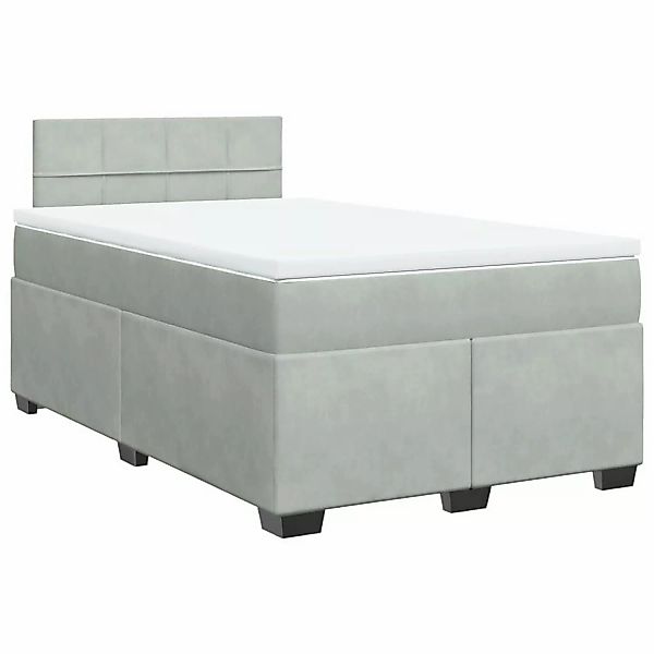 vidaXL Boxspringbett mit Matratze Hellgrau 120x190 cm Samt2106953 günstig online kaufen