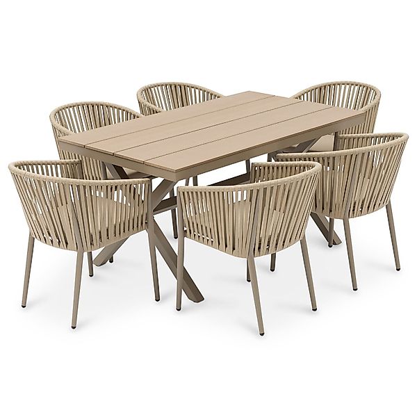 CARO-Möbel Garten-Essgruppe ISOLA, Gartenmöbel Set, 6 günstig online kaufen