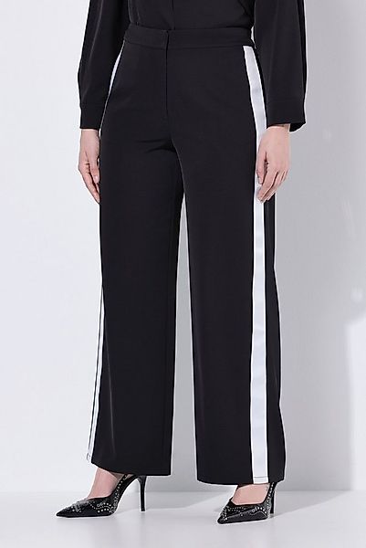 Ulla Popken Funktionshose Hose Rose Galonstreifen weites Bein Komfortbund günstig online kaufen