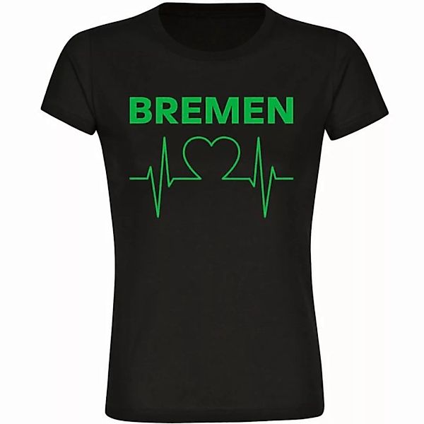 multifanshop T-Shirt Damen Bremen - Herzschlag - Frauen günstig online kaufen