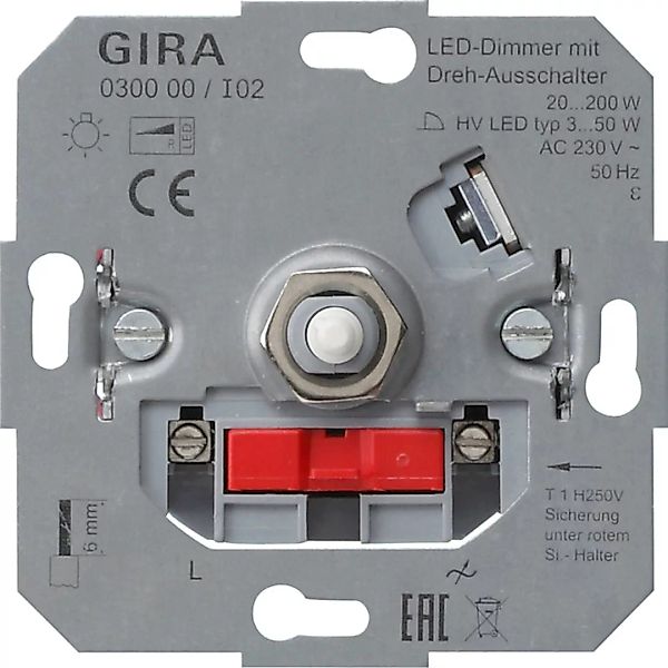 Gira LED-Dimmeinsatz 20-200W m.Dreh-Aus. 030000 günstig online kaufen