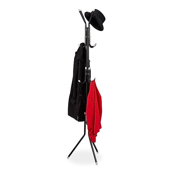 relaxdays Garderobenständer aus Metall in Schwarz günstig online kaufen