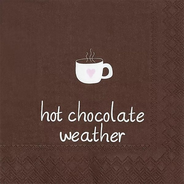 Braune Cocktailserviette "hot chocolate weather" günstig online kaufen