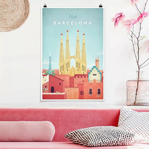 Poster Architektur & Skyline - Hochformat Reiseposter - Barcelona günstig online kaufen