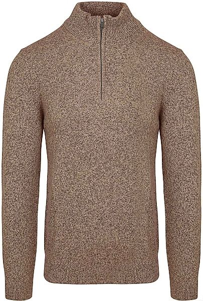 Profuomo Half Zip Pullover Lammwolle Melange Camel - Größe M günstig online kaufen