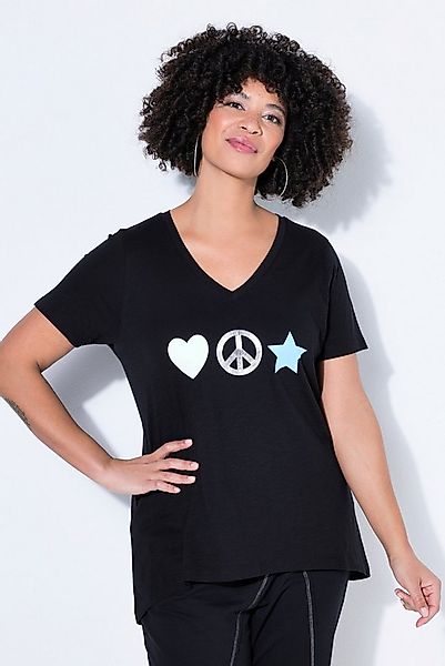 Angel of Style T-Shirt T-Shirt A-Linie Peace-Zeichen Halbarm günstig online kaufen