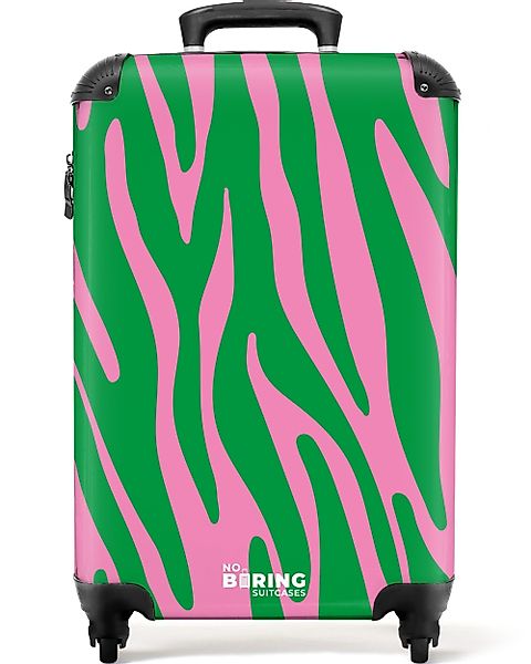 NoBoringSuitcases.com© Hartschalen-Trolley Grüner und rosa Zebramuster günstig online kaufen