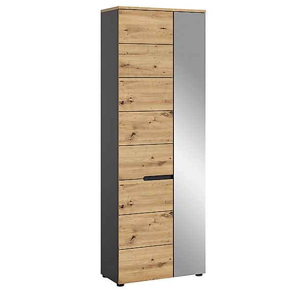 Inn.Furn Garderobenschrank Eiche Grau 65 cm mit Soft-Close Cooper günstig online kaufen