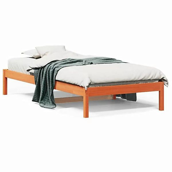 vidaXL Bett Tagesbett Wachsbraun 90x190 cm Massivholz Kiefer günstig online kaufen