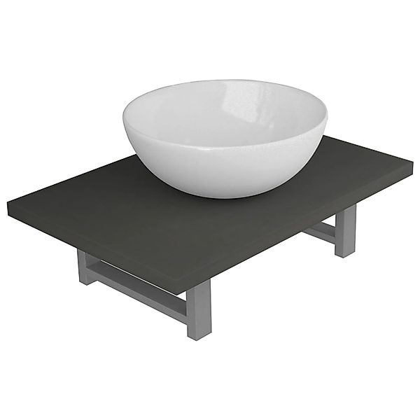 vidaXL 2-Tlg Badmöbel-Set Keramik Grau 279332 günstig online kaufen