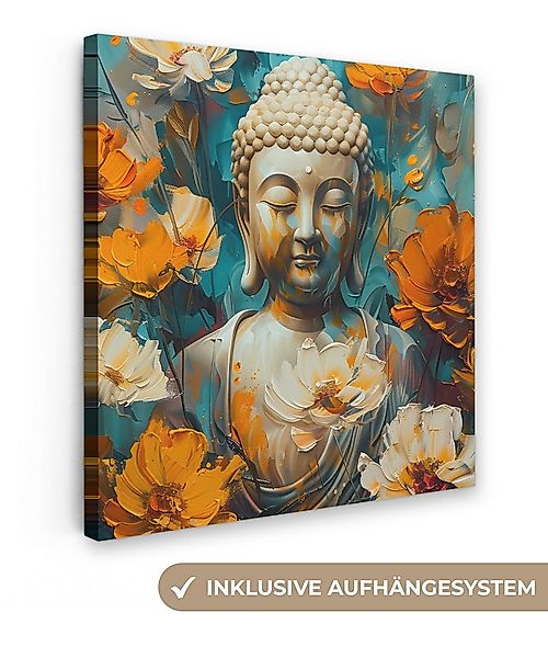 OneMillionCanvasses® Leinwandbild Buddha - Blume - Farbenfroh - Modern, Fot günstig online kaufen
