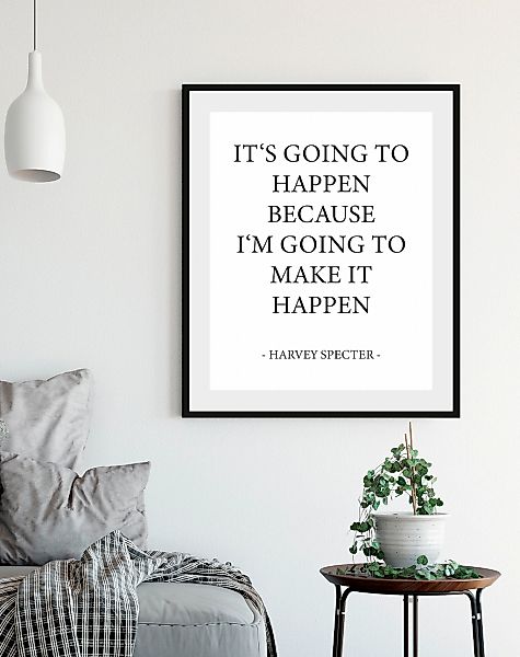 queence Bild "HAPPEN", (1 St.), HD Premium Poster-Druck inkl. Holzrahmen günstig online kaufen