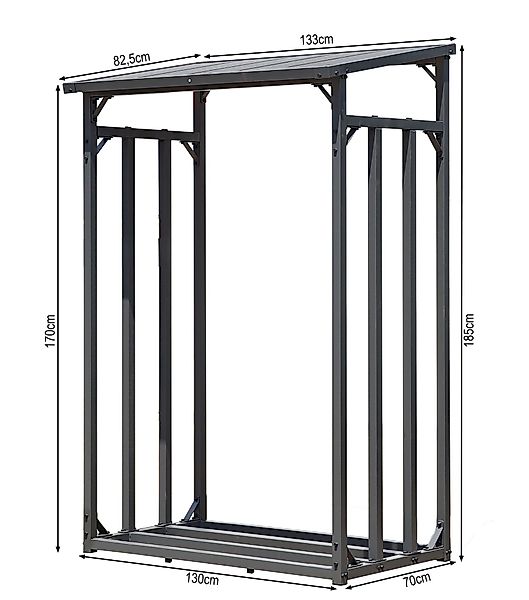 Quick Star Kaminholzregal Kaminholzregal 130x70x185 cm günstig online kaufen