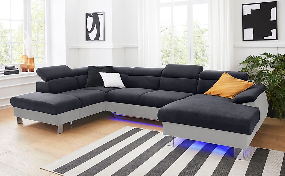 COTTA Wohnlandschaft "Komaris U-Form, B: 320 cm" mit Kopfteilverstellung, o günstig online kaufen
