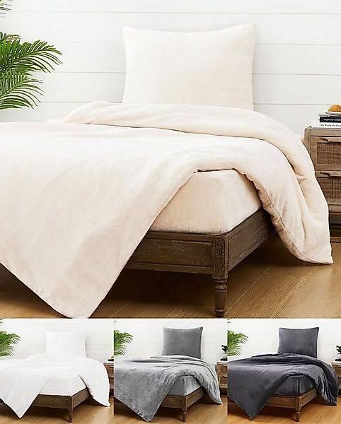 JACK Bettwäsche JACK Teddy Flausch 135x200cm Weiß Grau Anthrazit Blau, Micr günstig online kaufen