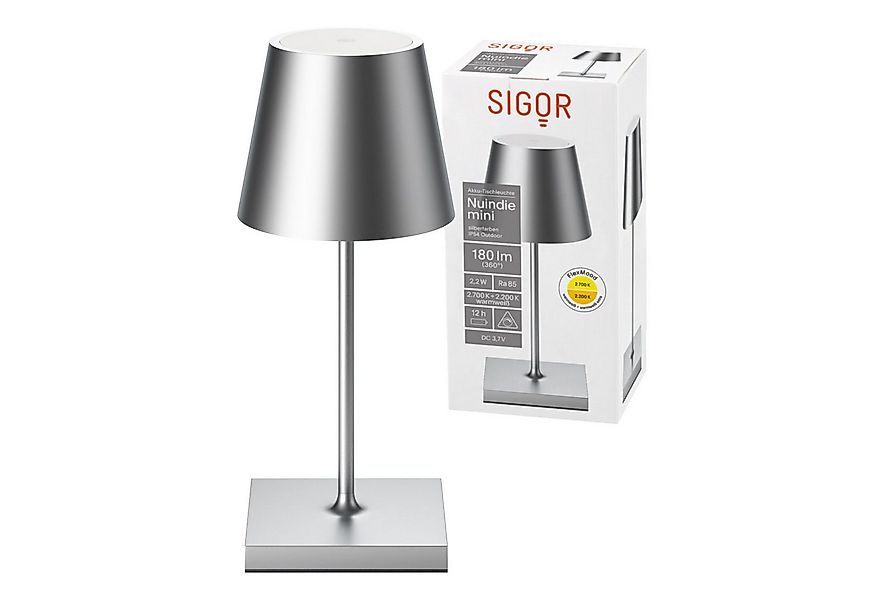 SIGOR LED Tischleuchte Akku-Tischleuchte, Dimmbar, LED fest integriert, War günstig online kaufen