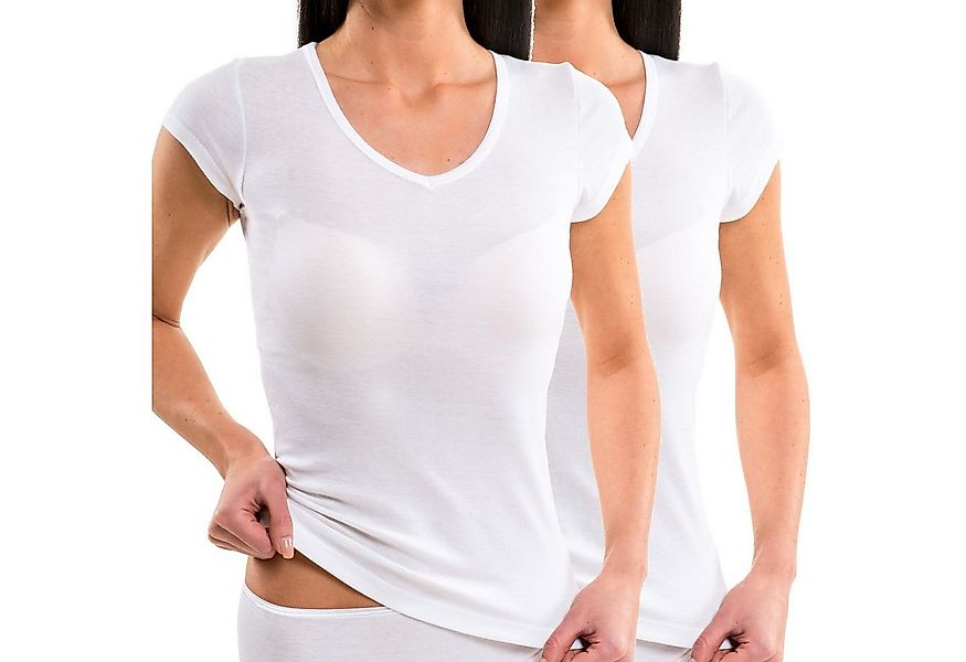 HERMKO Unterziehshirt 17880 (Pack, 2er) Baumwolle/Modal, V-Neck und Flügela günstig online kaufen