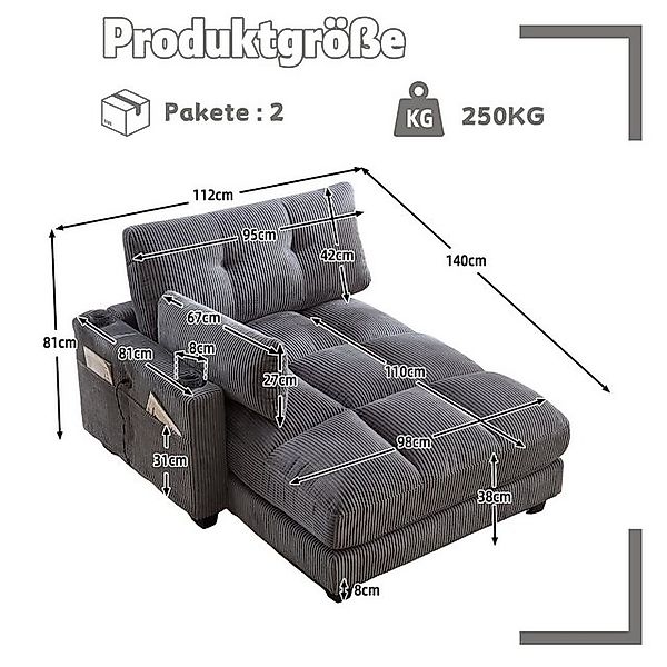 HAUSS SPOLE Schlafsofa Ecksofa Relaxsofa Polstermöbel mit Becherhaltern&USB günstig online kaufen