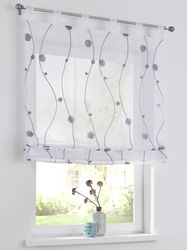 Kutti Raffrollo "Nelly" mit Schlaufen freihängend modern bestickt, Kreise u günstig online kaufen