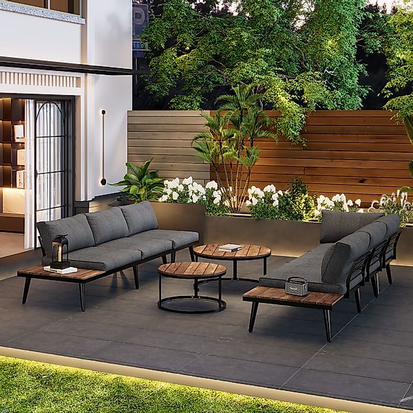 OKWISH Gartenlounge-Set Balkonmöbel Sitzgruppe Lounge-Set, (aus günstig online kaufen